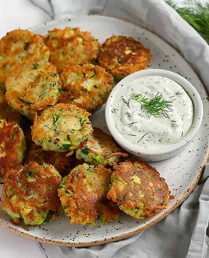 Vegan Zucchini Fritters - Air Fryer