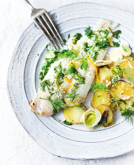 Dover Sole with Lemon, Dill and Leeks