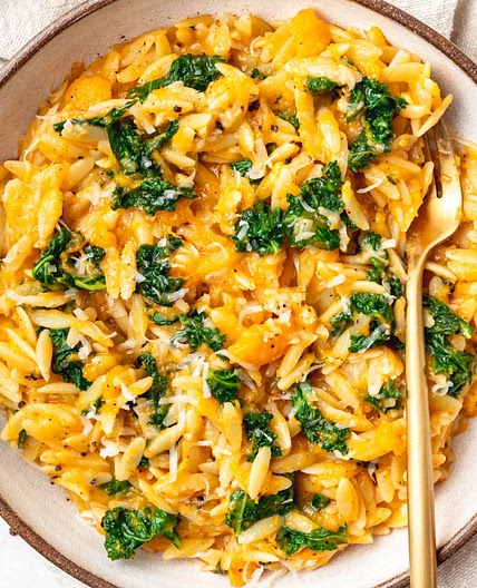 Butternut Squash Orzo with Kale