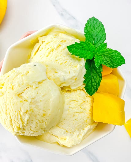 Homemade Mango Ice Cream