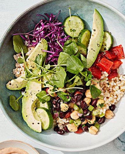 Rice-and-Bean Salad Bowl with Tahini Sauce