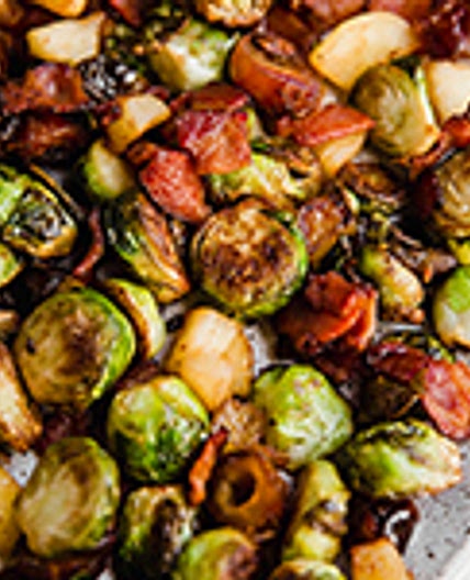 Bacon, Date & Apple Brussels Sprout Skillet
