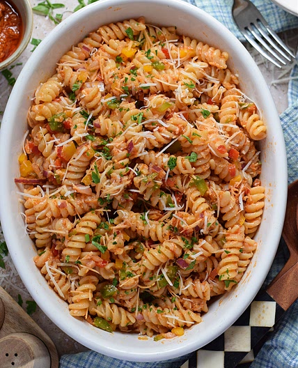 Easy Red Pesto Pasta Salad