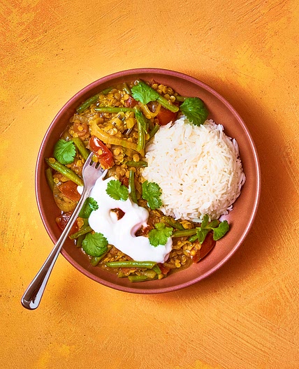 Fragrant Vegetable Sambar With Cultured Coconut
