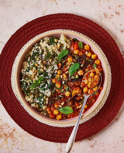 Roasted Aubergine, Harissa & Chickpea Stew