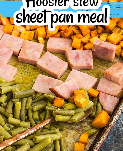 Sweet Potato Hoosier Stew Sheet Pan Meal