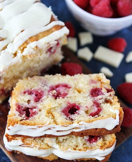 Raspberry White Chocolate Loaf Cake