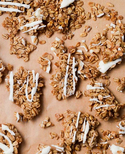 Cinnamon Roll Drizzled Granola