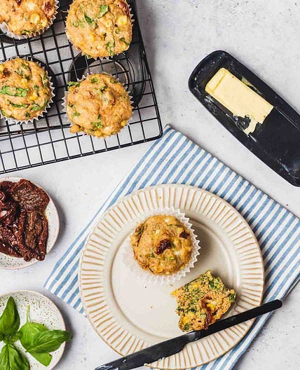 Savoury Muffins with Feta and Vegetables (Vegetarian)