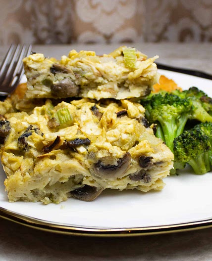 GG's Matzo Farfel Kugel (Savory Passover Stuffing)