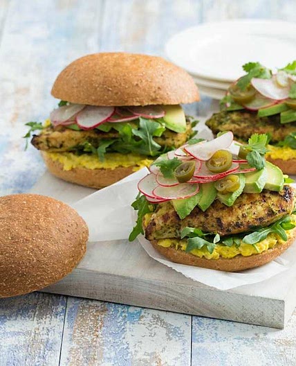 Jalapeño and Lime Chicken Burger with Corn Smash