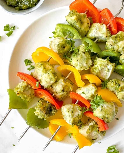 Pesto Chicken Skewers
