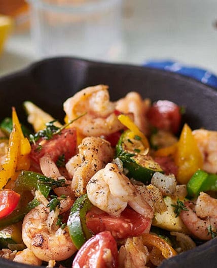 Low-Carb-Garnelen-Gemüse-Pfanne