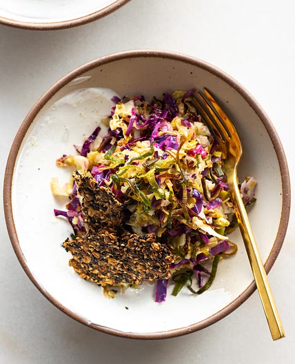 Lemon-Dressed Cabbage & Caramelized Leek Salad