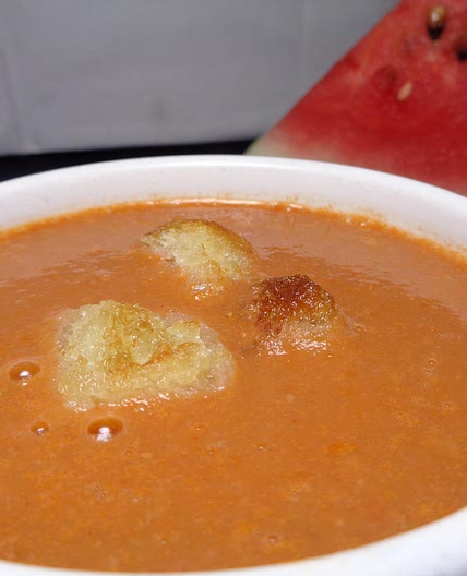 Receta de Gazpacho de sandía con fresas