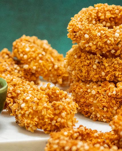 Crispy Quinoa Onion Rings