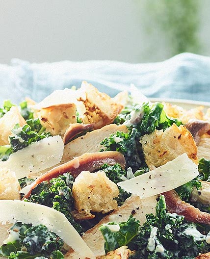 Kale chicken Caesar salad