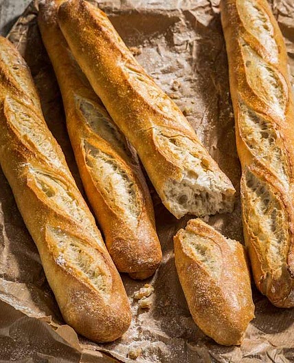 Rye sourdough baguettes