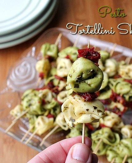 Easy Pesto Tortellini Skewers