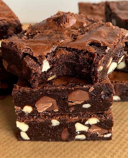 Super Fudgy Triple Chocolate Brownies