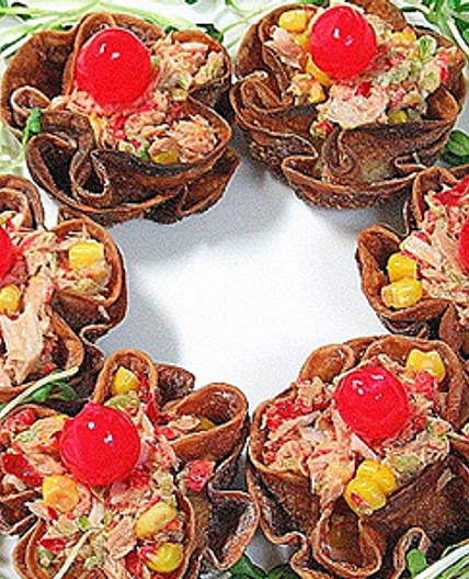 꽃만두피컵참치샐러드