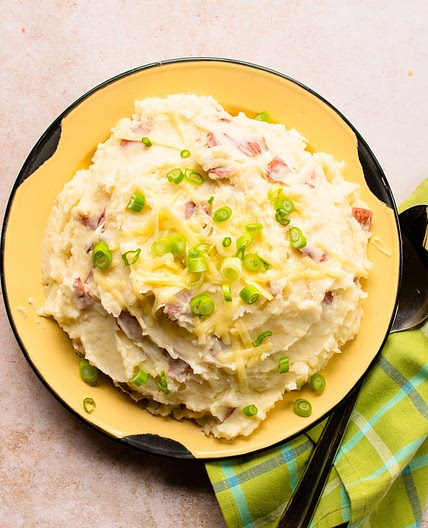 Cheddar Garlic Smashed Potatoes