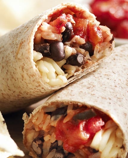 Salsa Rice and Bean Burritos