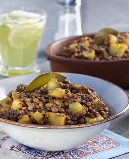 Guiso de lentejas con papas