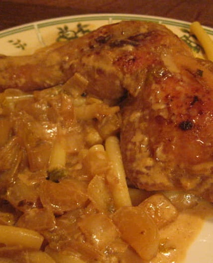 Poulet mijoté à la bière et aux endives