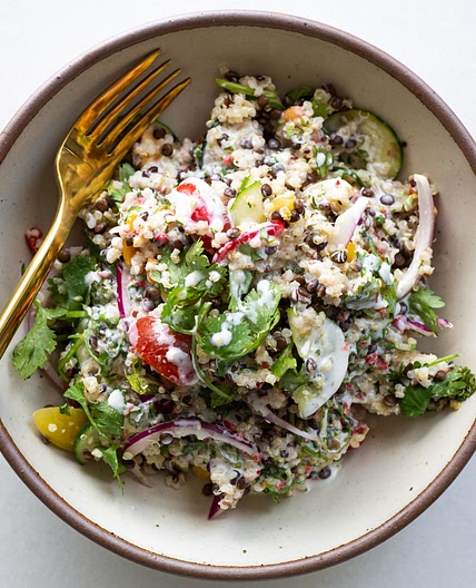 Quinoa Summer Salad with Coconut Milk Dressing