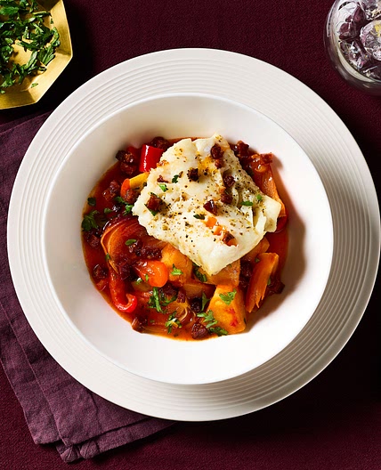 Spanish-Style Herby Cod & Crispy Chorizo Stew