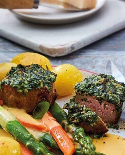 Schweinemedaillons mit Hollandaise