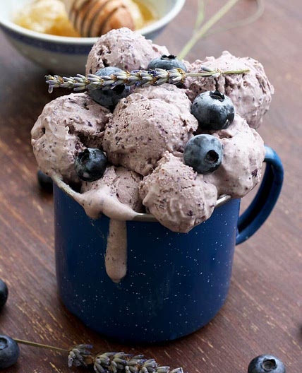 Sugar Free Blueberry Cheesecake Ice Cream with Lavender