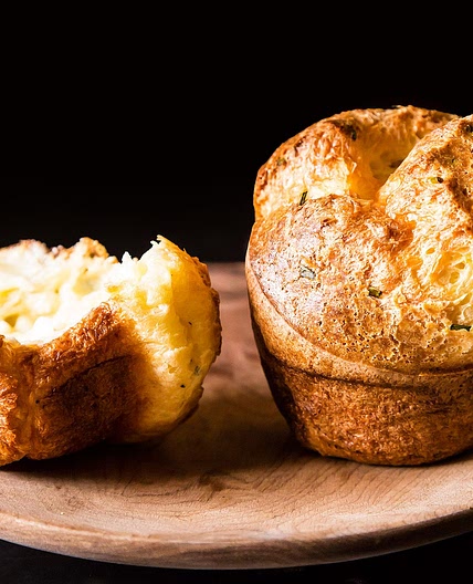 Black Pepper Popovers with Chives and Parmesan