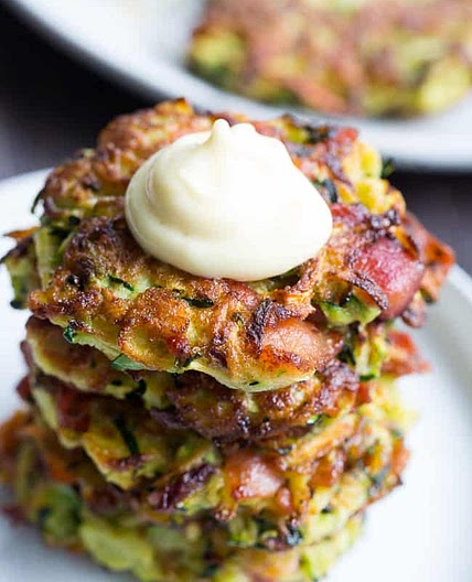 Bacon Zucchini Fritters {Paleo, Whole30}