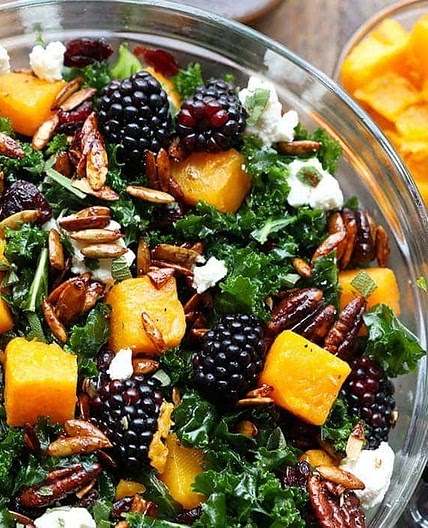 Roasted Butternut Squash and Blackberry Harvest Salad