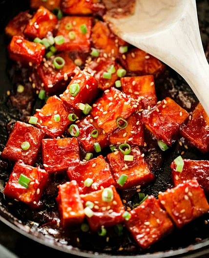 Korean Tofu with Spicy Korean Ketchup