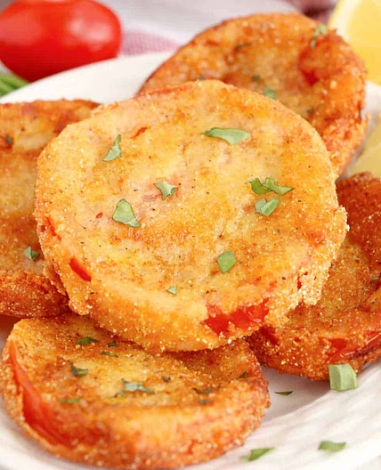 Fried Red Tomatoes (in oil or the air fryer)