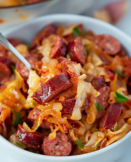 Kielbasa and Cabbage Skillet