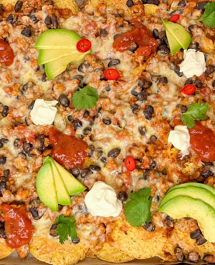 Cheesy Baked Chicken Nachos Supreme Recipe