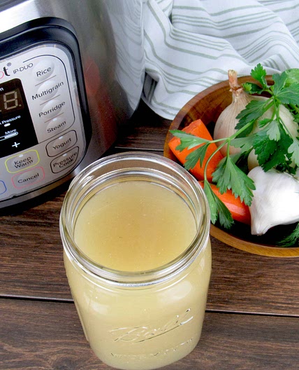 One Hour Homemade Chicken Stock - Instant Pot / Pressure Cooker