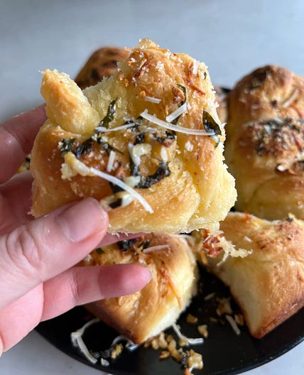 Fluffy No-Knead Milk Bread Miso Garlic Knots Recipe By Kat Lieu — modern asian baking
