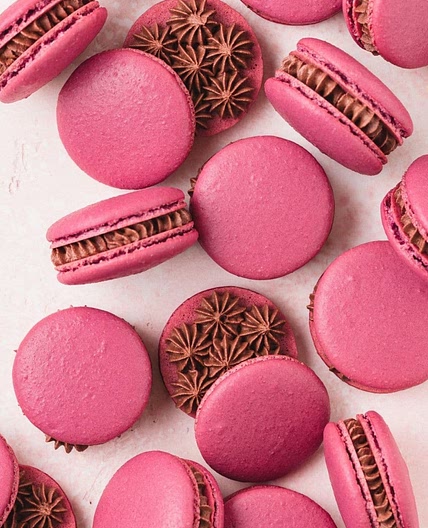 Red Wine Chocolate Macarons