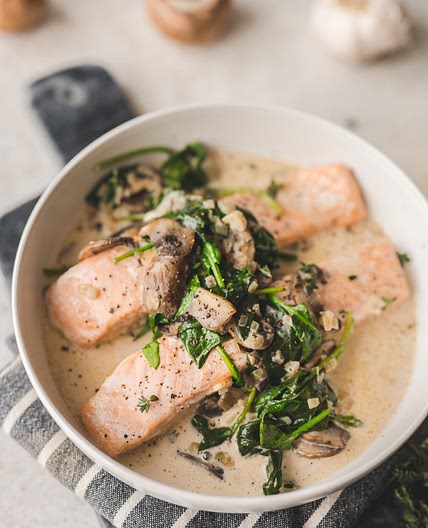 Salmon Florentine- dairy free, low carb