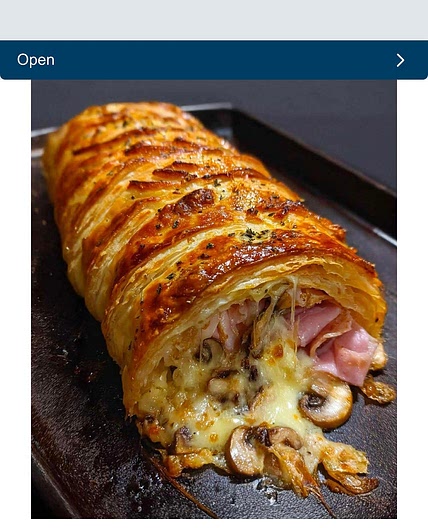 Ham Stuffed puff pastry