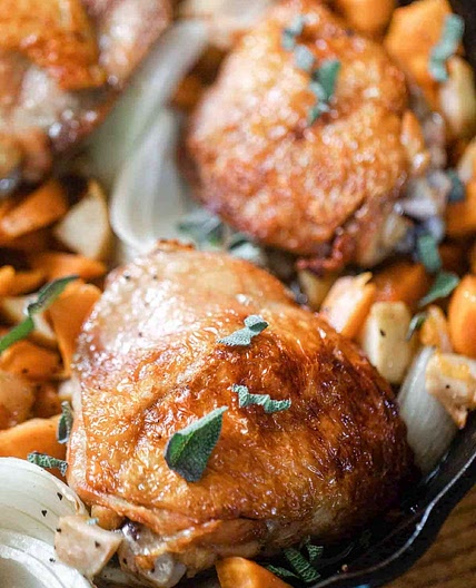 Maple Roasted Chicken With Sweet Potatoes