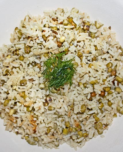 Iraqi Mung Beans and Rice - Mash M'tubuq
