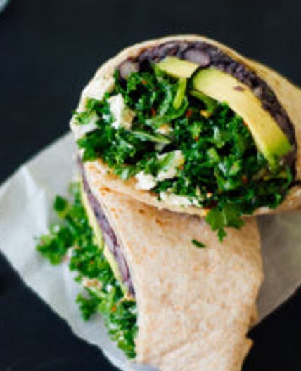 Kale and Black Bean Burritos