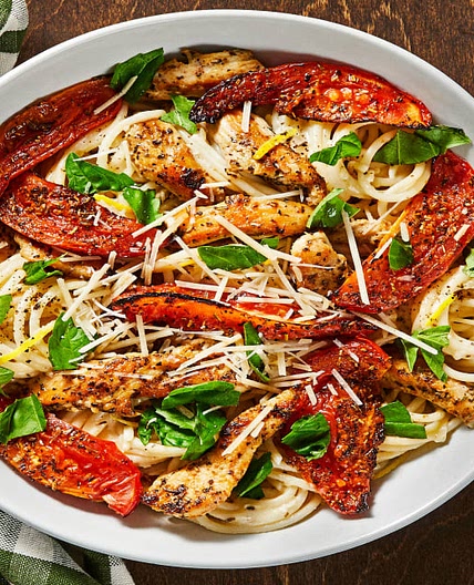 Creamy Parmesan Chicken Spaghetti Lightning Prep