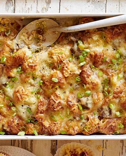 Cheesy Sausage-And-Croissant Casserole